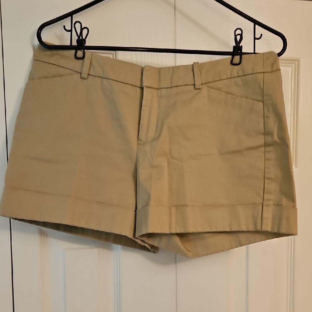 Mossimo Supply Co Tan Bermuda Shorts Flat Front Tailored